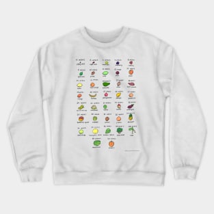 Baby size chart - fruit and veg Crewneck Sweatshirt